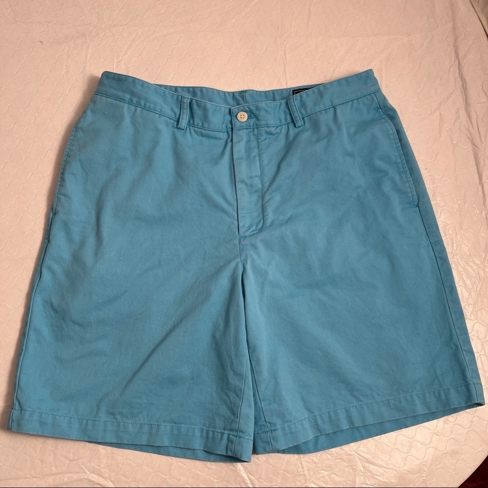 Vineyard Vines turquoise flat front cotton Club shorts